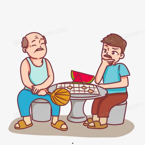 乘凉大爷吃瓜,乘凉大爷的夏日瓜香时光